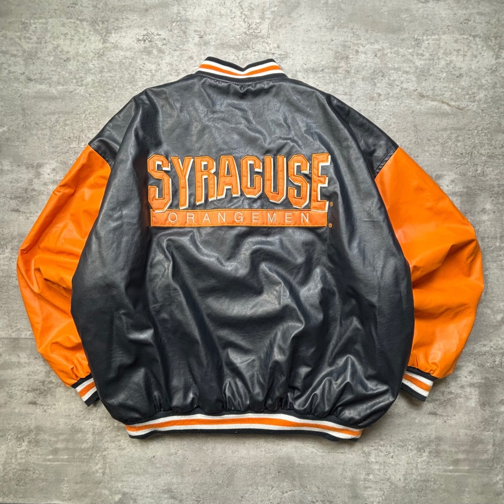 Vintage Syracuse University Orangemen Varsity Jacket XL Blue Orange Bomber